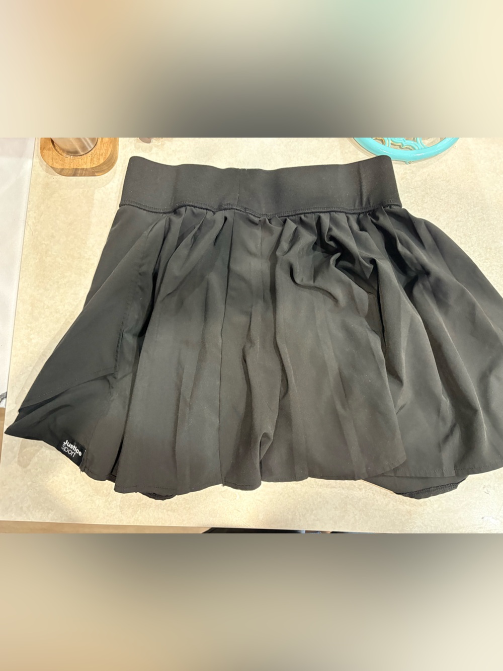 Justice Black Pleated Skort with Built-In Shorts
